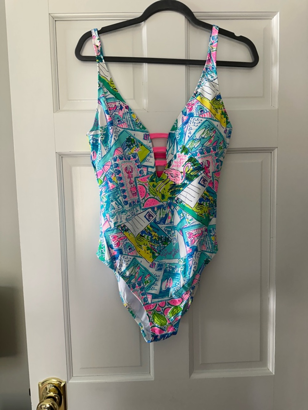 Lilly Pulitzer Postcard one piece swim